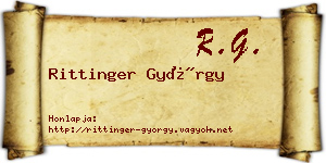 Rittinger György névjegykártya